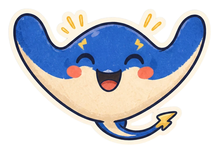Volt, Buzzer's electric ray host, cheering beside the stage